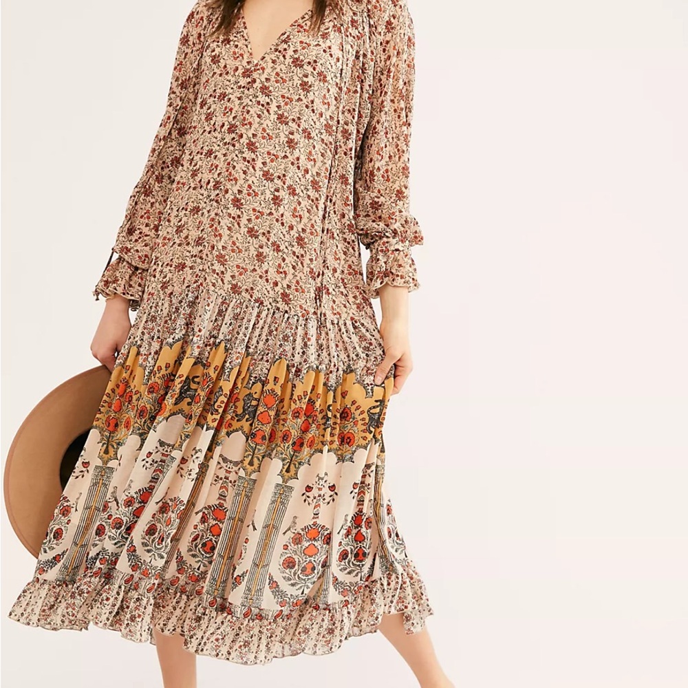 Feeling Groovy Border Print Maxi Dress Size Small
